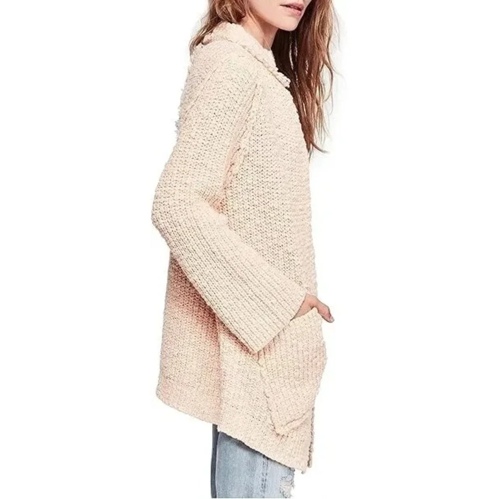 Free People Waterfront Peach Cardigan Sweater - size Medium - retail‎ $168